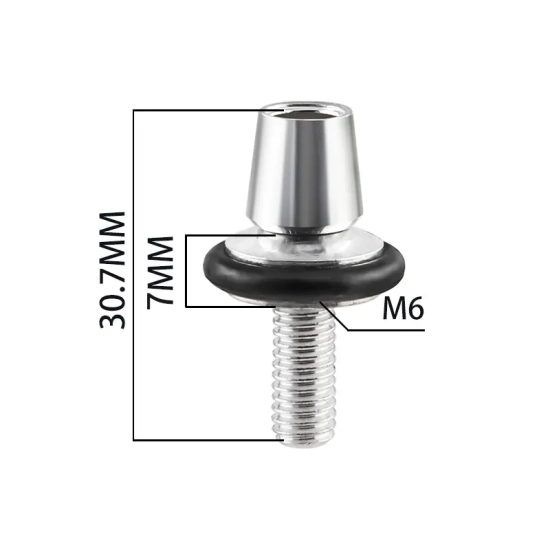 Śruba regulacyjna zacisku hamulca rowerowego V-brake M6 Muqzi B-38 Srebrny