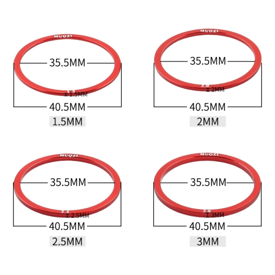 Podkładka suportu rowerowego 35.5x40.5x1.5mm Muqzi G-20 Aluminium