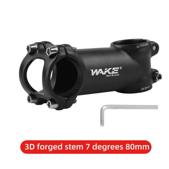 Mostek rowerowy +7° -7° 28.6x31.8mm 80mm WAKE A062 Aluminium Czarny