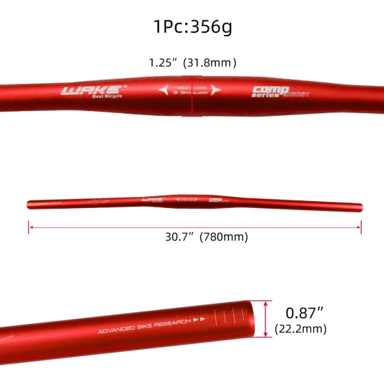 Kierownica rowerowa Prosta 31.8x780mm Z opcją skrócenia WAKE A003 Comp Aluminium