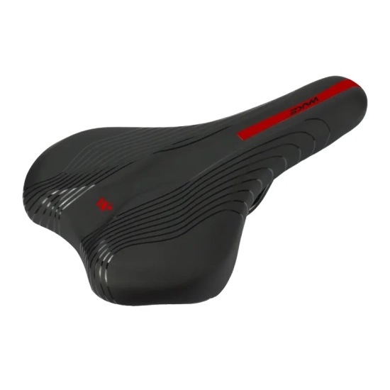 Siodełko rowerowe MTB Miękkie 160x278mm WAKE 2781 Czarny + Czerwony