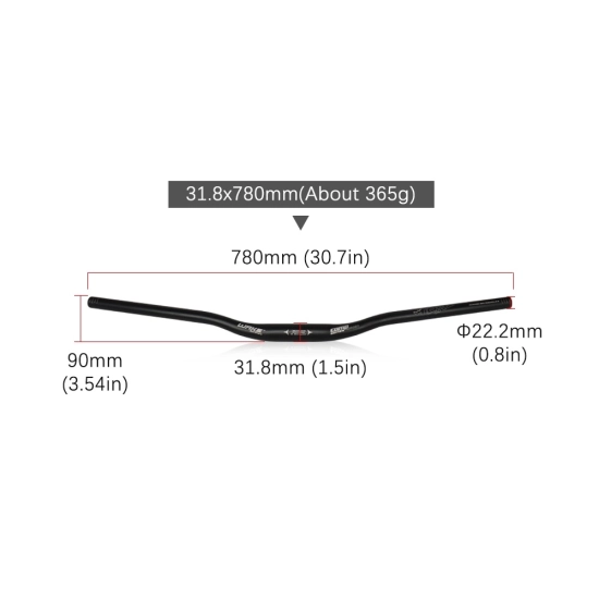 Kierownica rowerowa Gięta 31.8x780mm Z opcją skrócenia WAKE A021 Comp Aluminium