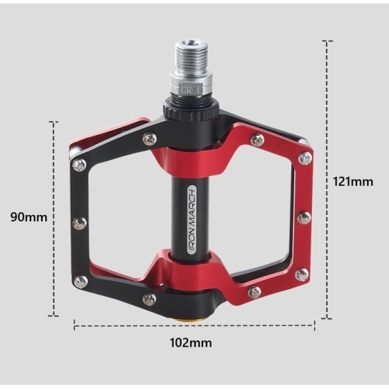 Pedały rowerowe Platformy 90x102mm 1x łożysko Iron March ALNC-930B Aluminium