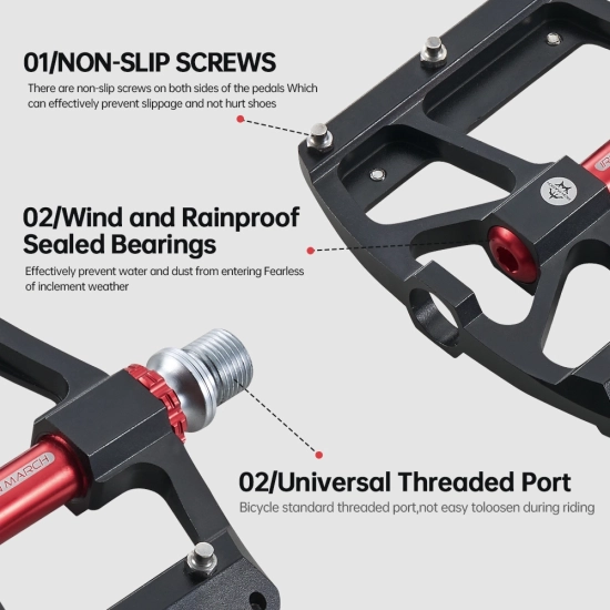Pedały rowerowe Platformy 97x105mm 3x łożysko Iron March ALNC-2027 Aluminium