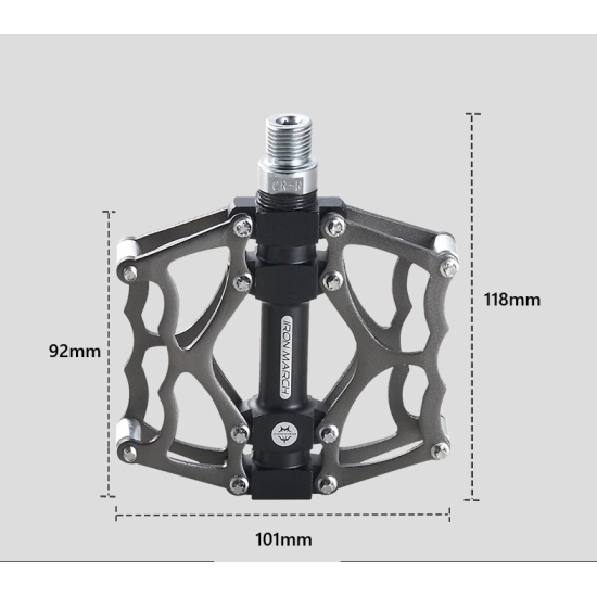 Pedały rowerowe Platformy 92x101mm 1x łożysko Iron March ALNC-901C Aluminium