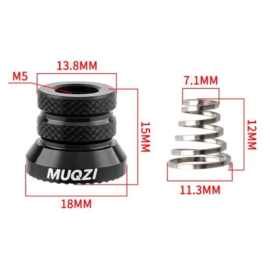 Nakrętka osi piasty rowerowej M5 Muqzi B-44 2 sztuki Aluminium Czarny
