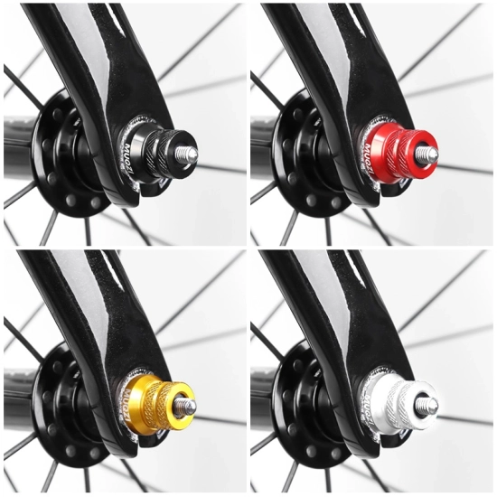 Nakrętka osi piasty rowerowej M5 Muqzi B-44 2 sztuki Aluminium Czarny