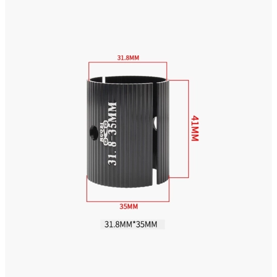 Adapter do kierownicy rowerowej 35 do 31.8mm Muqzi H-3 Czarny