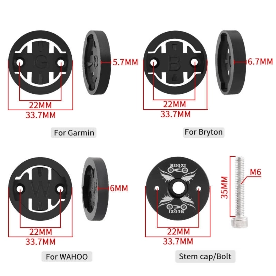 Uchwyt na licznik / komputer rowerowy Garmin Bryton Wahoo Muqzi H-28 Czarny