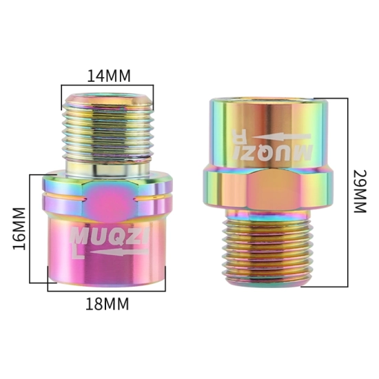 Przedłużka Dystans pedałów rowerowych 16mm M14 Lewy + Prawy Muqzi P-6
