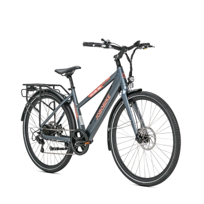Rower elektryczny JOBOBIKE Viva Niska rama Ciemnoszary 14Ah + bagażnik POWYSTAWOWY