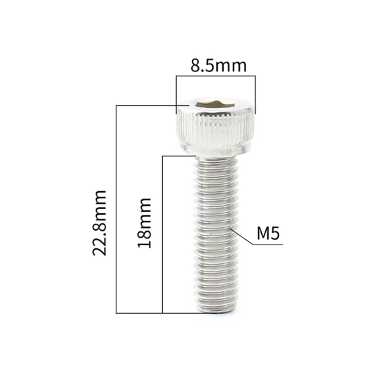 Śruba mostka rowerowego M5x18mm Muqzi B-2 Srebrny