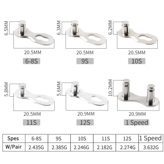 Spinka/Ogniwo łańcucha rowerowego 12S Muqzi K-5