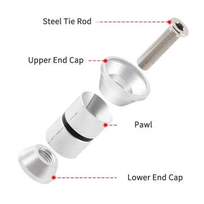 Śruba rozprężna do steru widelca rowerowego 28.6x50mm Muqzi L-17 Srebrny