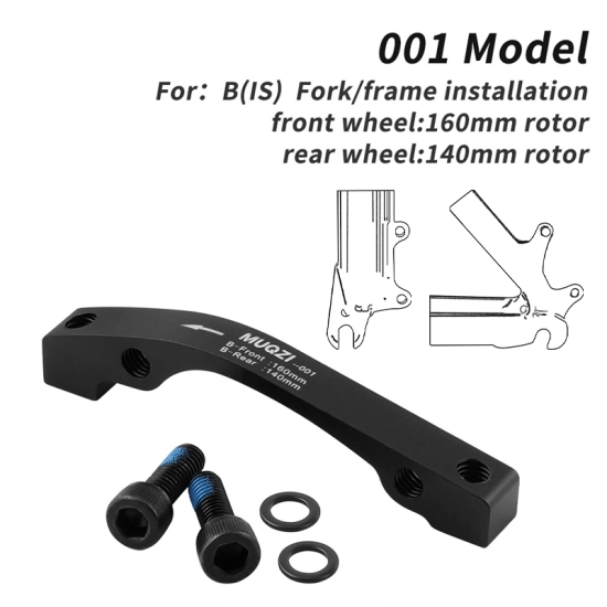 Adapter/Uchwyt zacisku hamulca rowerowego 001 IS mount (F160/R140) Muqzi J-71 Czarny