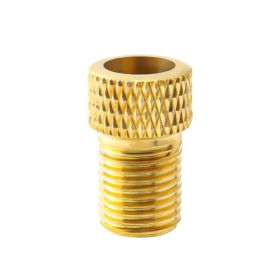 Adapter do zaworu rowerowego F/V Włoski/Presta na A/V Samochodowy/Schrader Muqzi E-15 Złoty