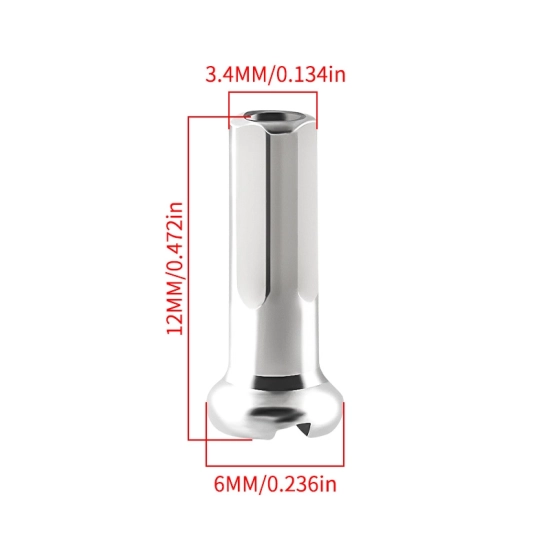 Nypel Nyple szprych rowerowych M2x12mm Muqzi E-20 Srebrny