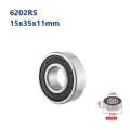Łożysko maszynowe piasty rowerowej 15x35x11mm 6202RS Muqzi F-23 Srebrny
