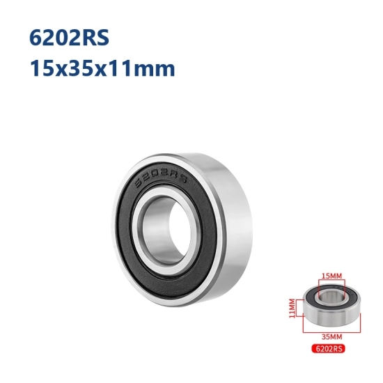 Łożysko maszynowe piasty rowerowej 15x35x11mm 6202RS Muqzi F-23 Srebrny