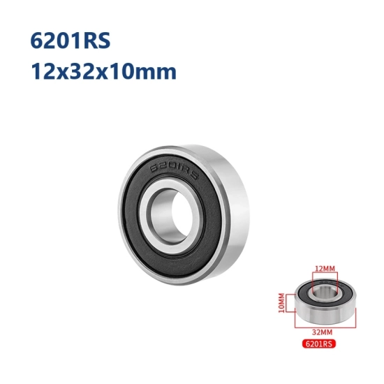 Łożysko maszynowe piasty rowerowej 12x32x10mm 6201RS Muqzi F-23 Srebrny