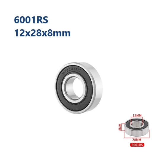 Łożysko maszynowe piasty rowerowej 12x28x8mm 6001RS Muqzi F-23 Srebrny