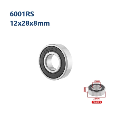 Łożysko maszynowe piasty rowerowej 12x28x8mm 6001RS Muqzi F-23 Srebrny