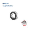 Łożysko maszynowe piasty rowerowej 12x28x8mm 6001RS Muqzi F-23 Srebrny