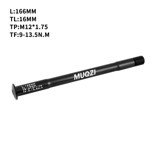 Oś przelotowa piasty koła rowerowego L166 M12x1.75 TL16 Muqzi F-24 Czarny