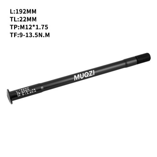 Oś przelotowa piasty koła rowerowego L192 M12x1.75 TL22 Muqzi F-24 Czarny