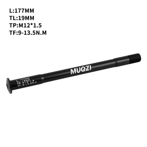 Oś przelotowa piasty koła rowerowego L177 M12x1.5 TL19 Muqzi F-24 Czarny