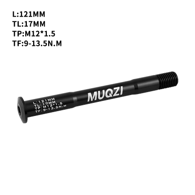 Oś przelotowa piasty koła rowerowego L121 M12x1.5 TL17 Muqzi F-24 Czarny