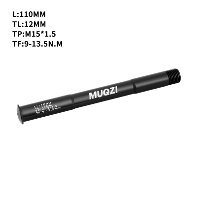 Oś przelotowa piasty koła rowerowego L110 M15x1.5 TL12 Muqzi F-24 Czarny